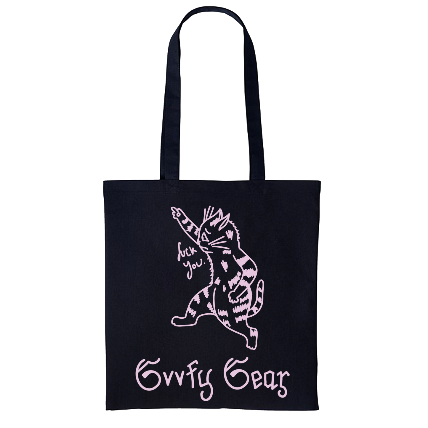 FU Cat Black Tote Bag