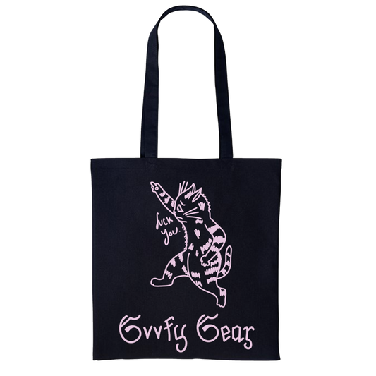 FU Cat Black Tote Bag